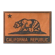 California Flag Morale Patch LEATHER - Removable Patch