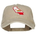 thumbnail image 1 of California State Flag Map Embroidered Washed Cap - Khaki OSFM, 1 of 5