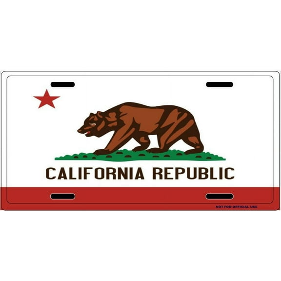California State Flag Metal License Plate