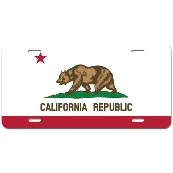 California State Flag Novelty Metal Vanity License Tag Plate