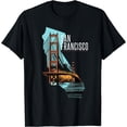 thumbnail image 1 of California State Map San Francisco Golden Gate Bridge T-Shirt, 1 of 3