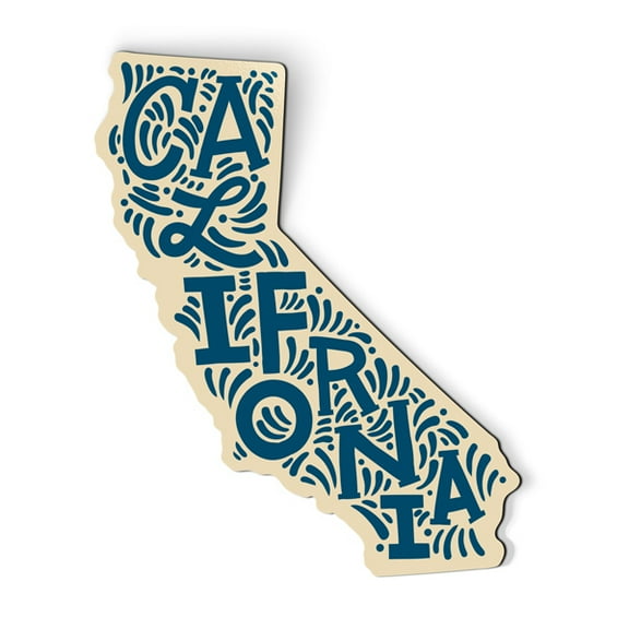 California State Shape Cute Letters Native Local - 5.5" Magnet for Car Locker Refrigerator
