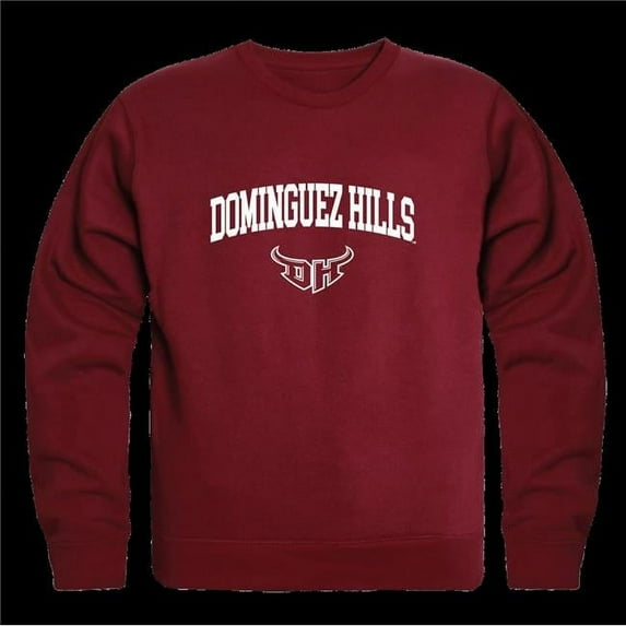 California State University Dominguez Hill Toros Seal Crewneck Sweatshirt, Maroon - Medium