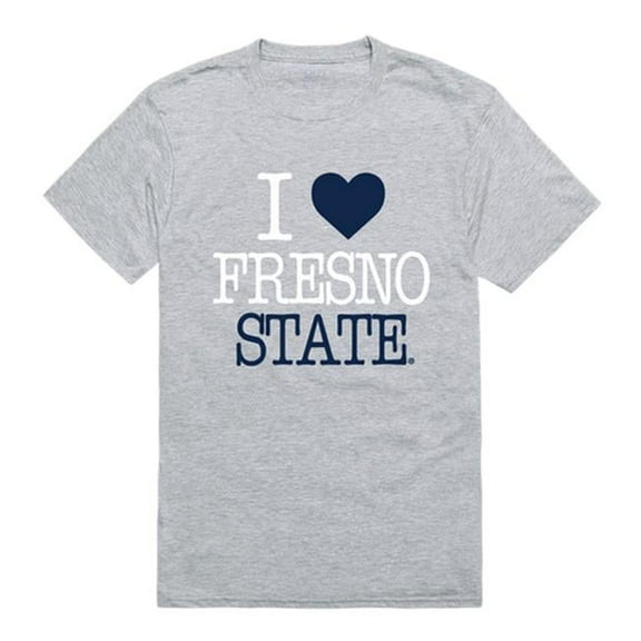 California State University, Fresno I Love T-Shirt, Heather Grey - 2XL