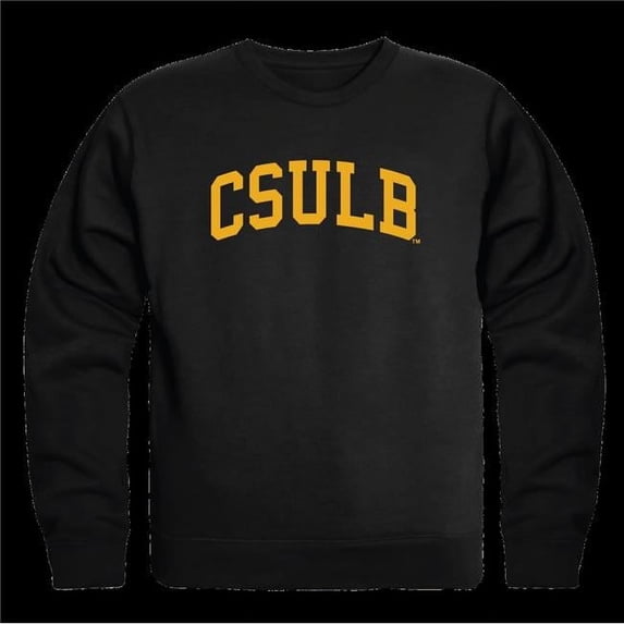California State University Long Beach Beach Arch Crewneck Sweatshirt, Black - Extra Large