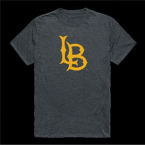 California State University Long Beach Beach Cinder College T-Shirt, Heather Charcoal - Medium