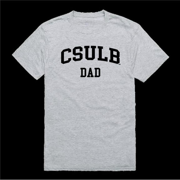 California State University Long Beach Beach College Dad T-Shirt, Heather Grey - Extra Large