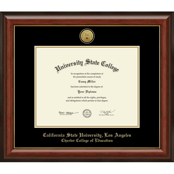 California State University Los Angeles Charter College of Education Diploma Frame, Document Size 11" x 8.5"