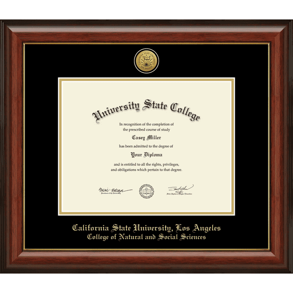 California State University Los Angeles College of Natural and Social Sciences Diploma Frame, Document Size 11" x 8.5"