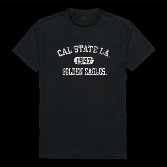 California State University, Los Angeles Golden Eagles Distressed Arch College T-Shirt, Black - Large