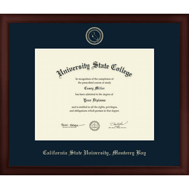 California State University Monterey Bay Diploma Frame, Document Size 11" x 8.5"