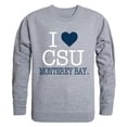 thumbnail image 1 of California State University Monterey Bay I Love Crewneck T-Shirt, Heather Grey - Medium, 1 of 1