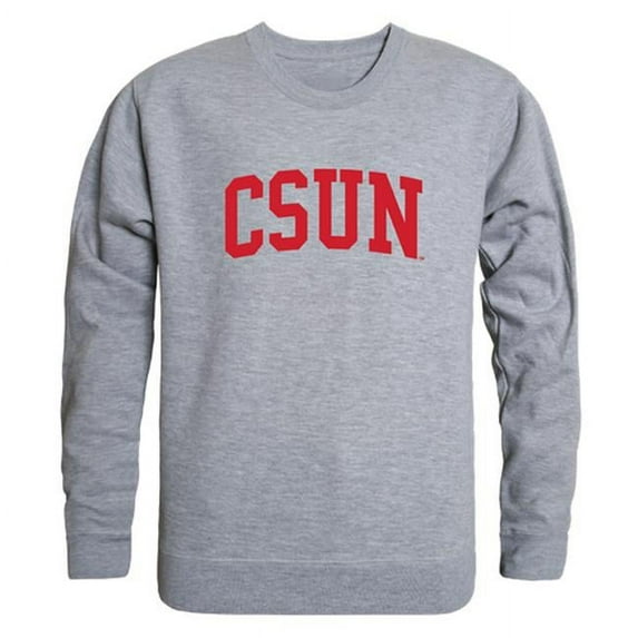 California State University, Northridge Men GameDay Crewneck Sweatshirt, Heather Grey - Extra Large