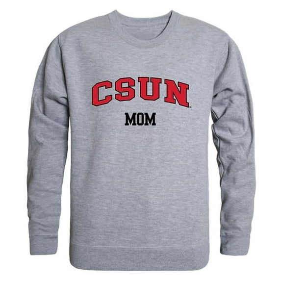 California State University, Northridge Mom Crewneck T-Shirt, Heather Grey - Small