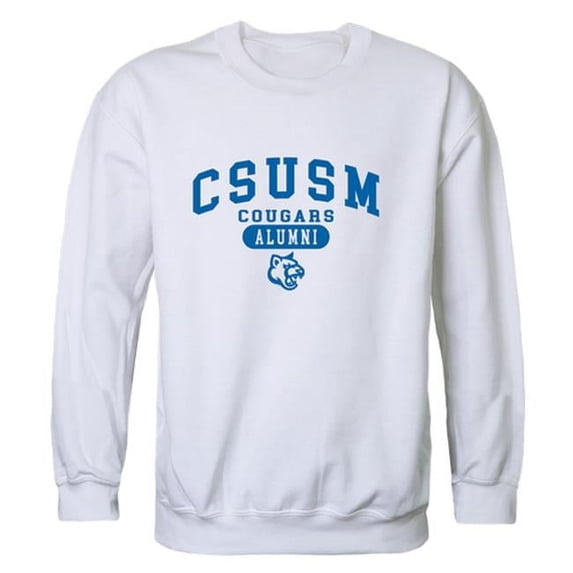 California State University San Marcos Cougars Alumni Fleece Sweatshirt, White - Medium