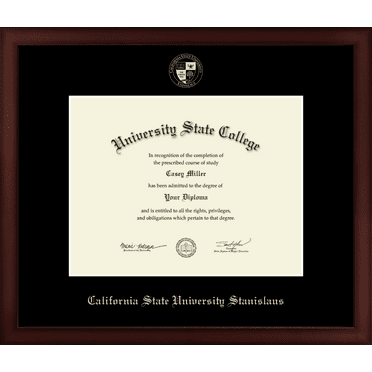 California State University Stanislaus Diploma Frame, Document Size 11" x 8.5"