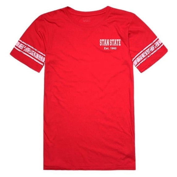 California State University, Stanislaus Women Practice Football Short Sleeve T-Shirt, Red - 2XL