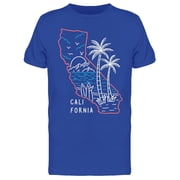 California State With Beach T-Shirt Men -Image by Shutterstock, Male Large
