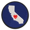 thumbnail image 1 of California State with Heart Applique Multi-Color Embroidered Hook & Loop Patch - 3 Inch Medium, 1 of 5