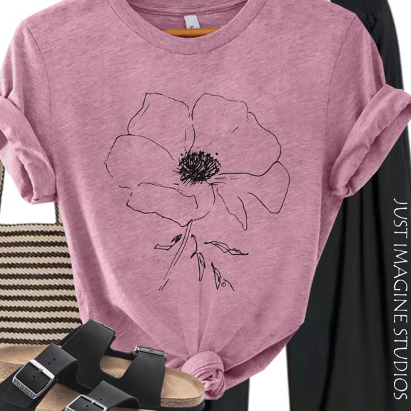 California Style Botanical TShirt Wildflower Graphic Tee