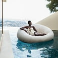 thumbnail image 1 of California Sun Cucciolo Round Luxury Inflatable Fabric Sun Lounger Pool Float Chaise (Beige), 1 of 7