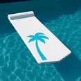 thumbnail image 1 of California Sun Luxury Vinyl-Dipped Pool Float with Built-in Pillow – Soft Closed-Cell Foam Lounger for Adults, Unsinkable Water Mat (White Palm Tree), 1 of 7