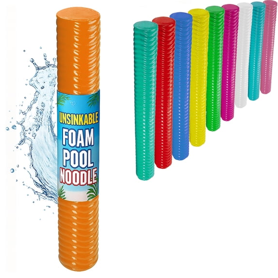 California Sun Deluxe Unsinkable Ultra Soft Foam Cushion Pool Noodle - Orange