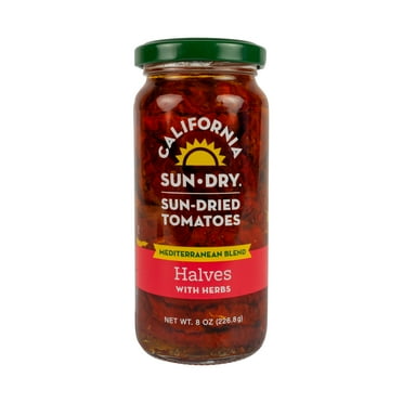California Sun Dry, Sun-Dried Tomatoes in Oil with Herbs, Halves, 8 oz Jar, Gluten Free