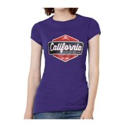 California Sun Surf Fun Womens Short-Sleeve T-Shirt - Purple - Large