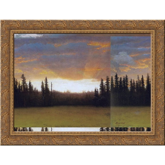 California Sunset 24x20 Gold Ornate Wood Framed Canvas Art by Bierstadt, Albert