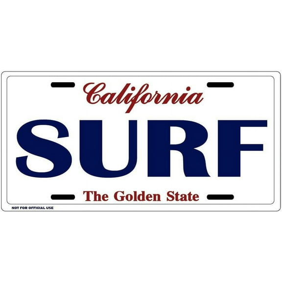 California Surf Novelty License Plates