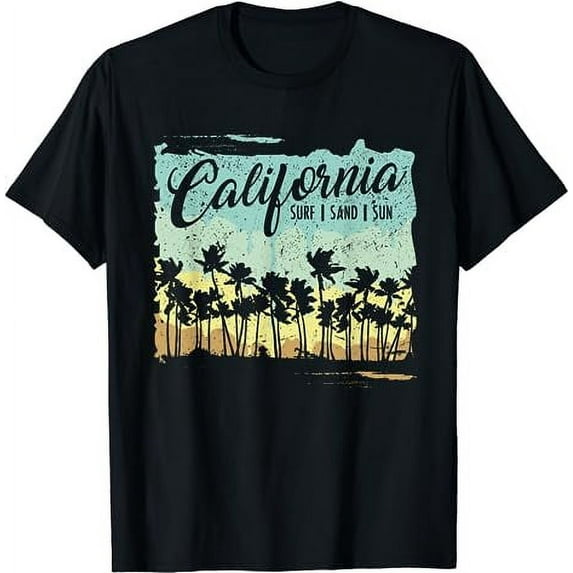 California - Surfing Beach Summer Vintage Retro Surf Gift T-Shirt