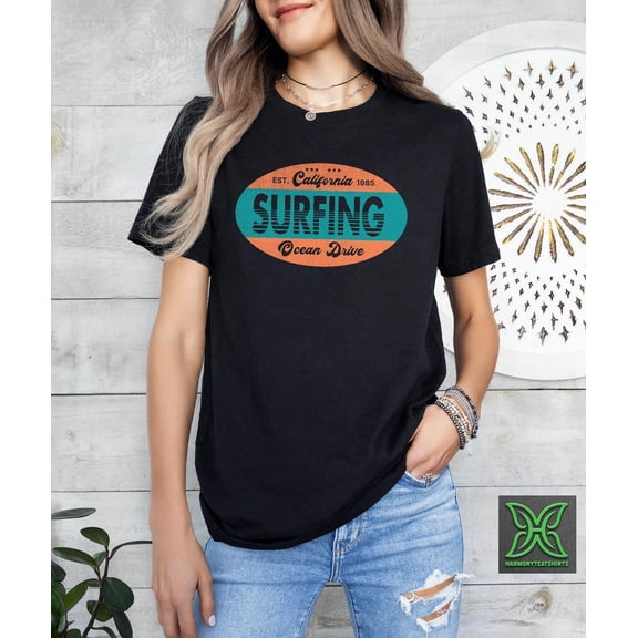 California Surfing Retro T-Shirt, Surfing California Shirt, Venice Beach Summer Tee,West Coast Beach Gift,Ocean Life Tee, Coastal Life Shirt All Size S-5Xl
