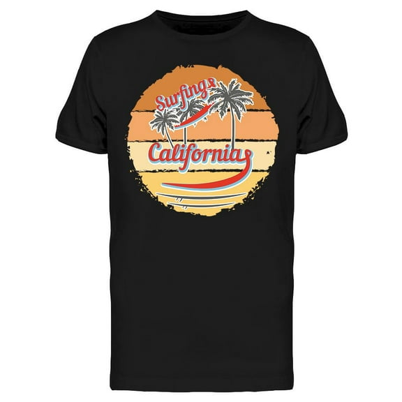 California Surfing Sunset Beach T-Shirt Men -Image by Shutterstock, Male Medium