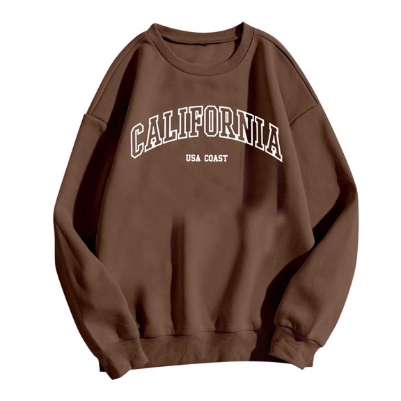California Sweatshirts for Women Long Sleeve Crewneck Lightweight Sweatshirt Pullover Tops Fall Winter Outfits