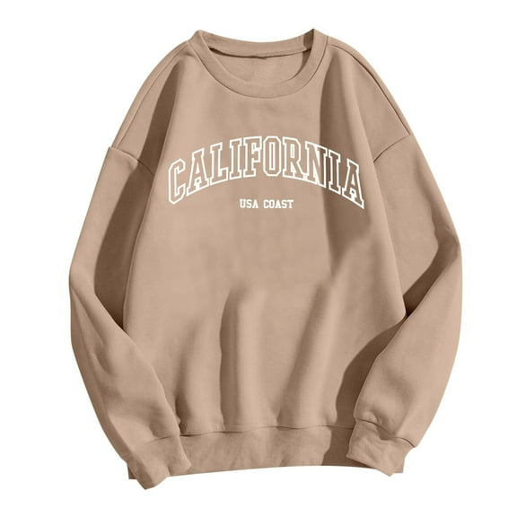 California Sweatshirts for Women Long Sleeve Crewneck Lightweight Sweatshirt Pullover Tops Fall Winter Outfits