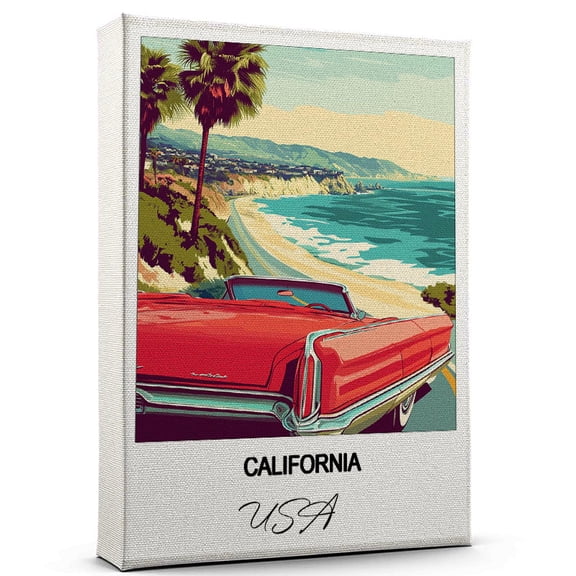 California Travel Art Canvas Modern Wall Art Inspired by USA Canvas Great Gift for Travel Lovers Ready to Hang