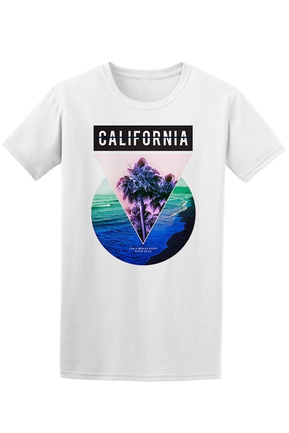 California Triangle Palm Tree T-Shirt Men -Image by Shutterstock, Male Medium