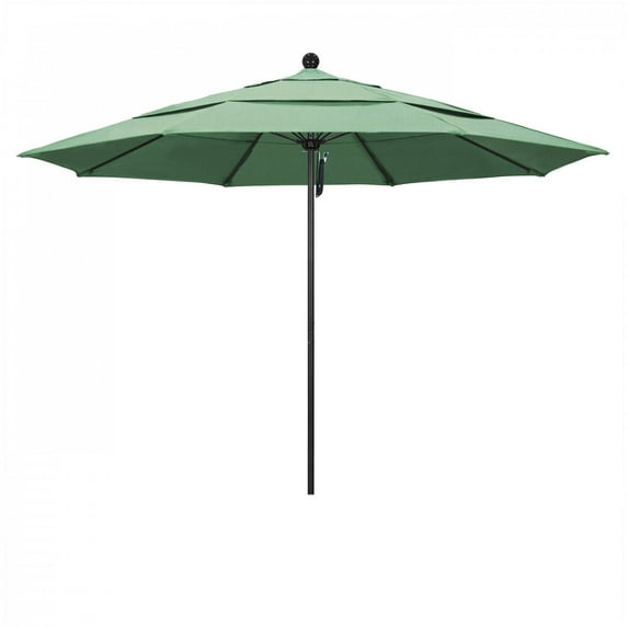 California Umbrella 107" Green Solid Print Octagon Market Patio Umbrella
