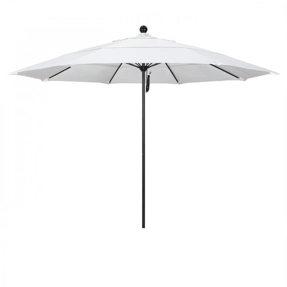 California Umbrella 107" White Solid Print Octagon Market Patio Umbrella