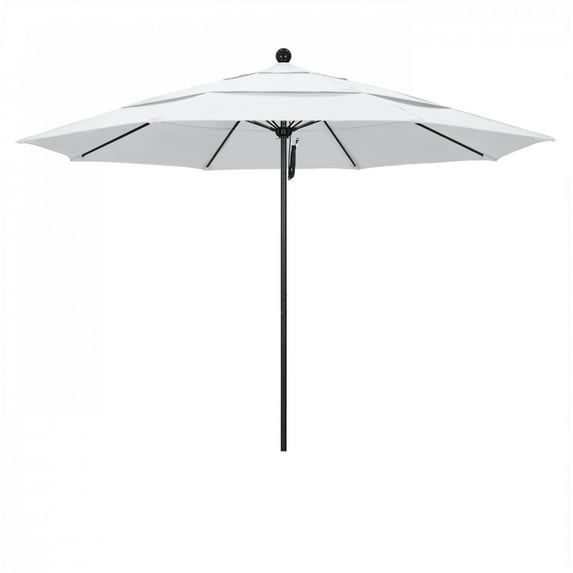 California Umbrella 107" White Solid Print Octagon Market Patio Umbrella