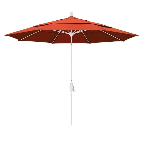 California Umbrella 11 Fiberglass Market Umbrella Collar Tilt DV Matted White-Olefin-Sunset