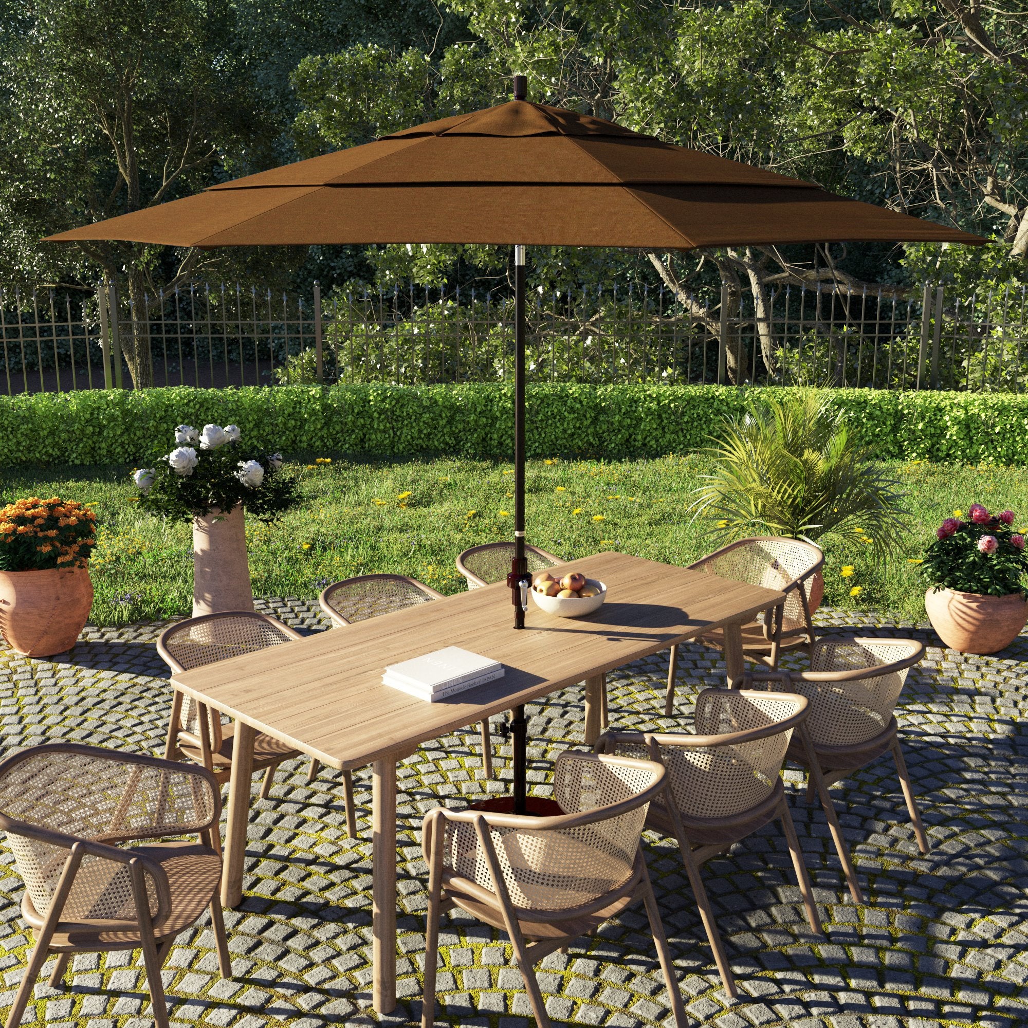 California Umbrella 11Foot Market Umbrella in Bronze Teak