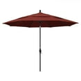 thumbnail image 1 of California Umbrella 11 Ft. Octagonal Aluminum Collar Tilt Patio Umbrella W/ Crank Lift & Aluminum Ribs - Stone Black Frame / Sunbrella Canvas Henna Canopy, 1 of 6