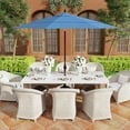 thumbnail image 1 of California Umbrella 11' Patio Umbrella in Olefin Frost Blue/Bronze, 1 of 5