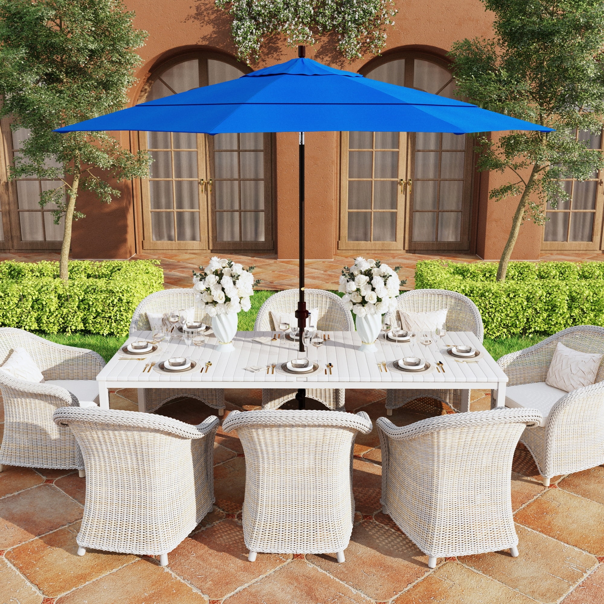 11 blue patio umbrella Treasure Garden 11' Collar Tilt Upgrade your outdoor living space with our stylish and functional 11FT Round Cantilever Patio Umbrella 9 ft. x 11 ft.