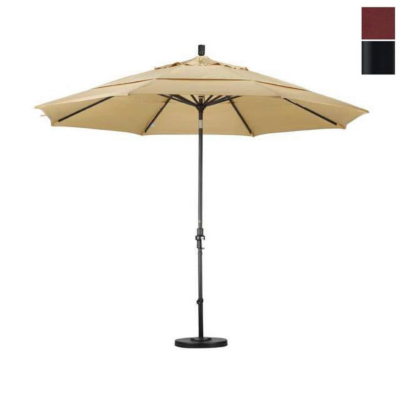 11 ft. Terracotta Aluminum Market Patio Umbrella with Crank Lift