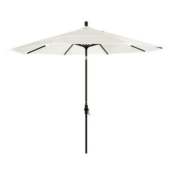 California Umbrella 11' Tahoe Series Patio Umbrella With Bronze Aluminum Pole Aluminum Ribs Crank Lift With Pacifica Canvas Fabric