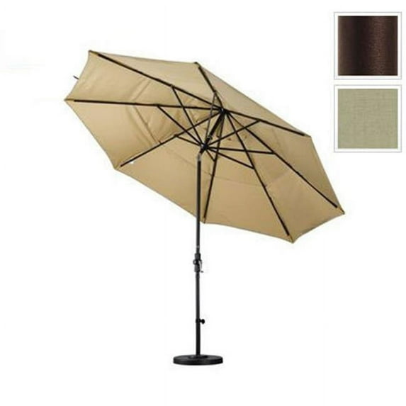 California Umbrella Tahoe Series Patio Market Umbrella in Pacifica with Aluminum Pole Aluminum Ribs Crank Lift