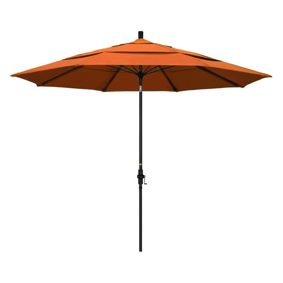 California Umbrella 11 ft. Fiberglass Double Vent Sunbrella Tilt Market Umbrella